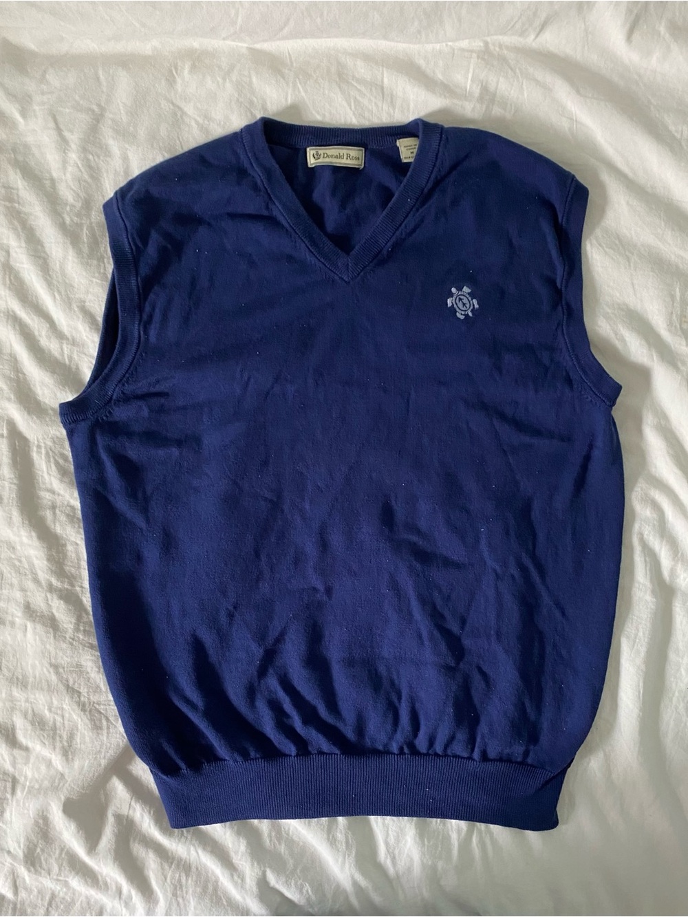 Mens Vintage Donald Ross V-Neck Knot Golf Sweater in Size M